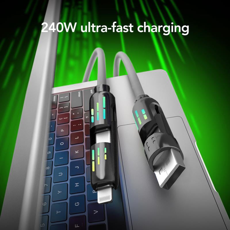 كابل USB-C 4 في 1 بقوة 240 واط