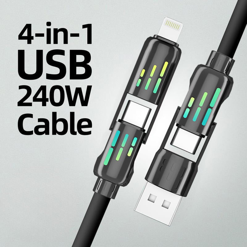 كابل USB-C 4 في 1 بقوة 240 واط